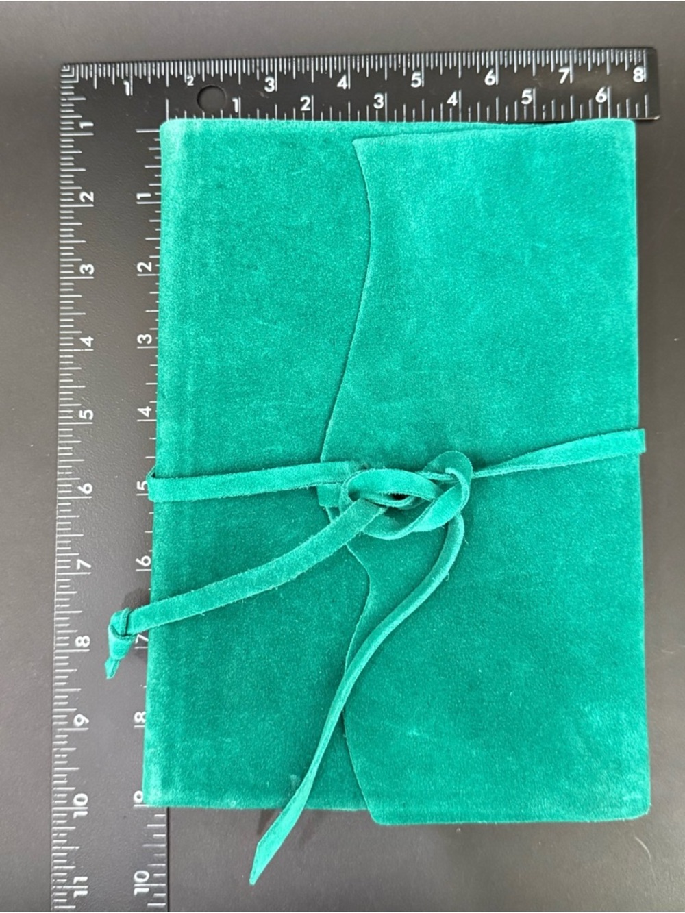 PAPYRUS Luxurious Italian Teal Green Suede Leather Journal Diary Notebook - Picture 8 of 16